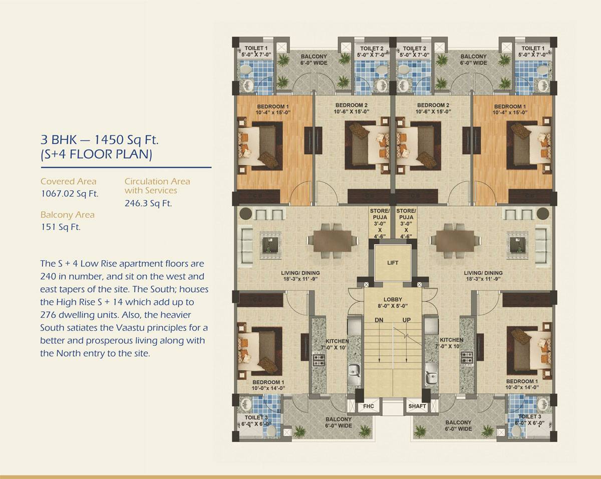 3 BHK layout option 2